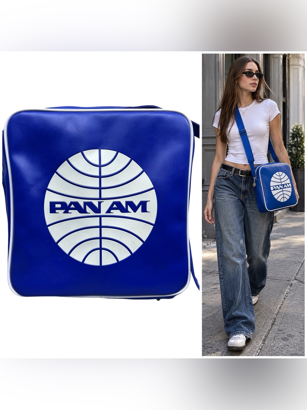 PAN AM Innovator Defiance Flight Bag Logo Crossbody Messenger Travel Y2K Grunge